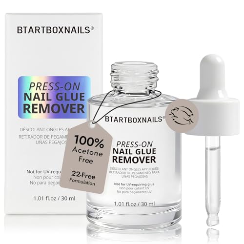 BTArtboxnails Press On Nails Glue Remover - Acetone-Free 22-Free Formulation Gentle & Non-Irritating Odorless Quick Remover Serum for Fake Nails 30 ml/1.01 fl. oz.