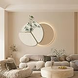 ZAIHW Sandstone Decor Wall Art Painting, Wall Hanging Mural, Wall Sculptures Art with LED Light, Entrance Foyer Decorative Painting(Brown,27.6x20in)