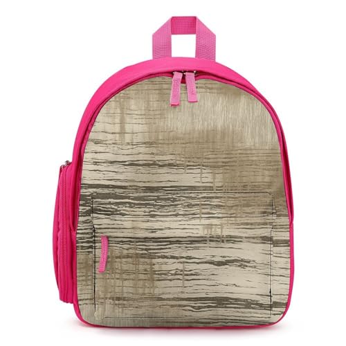 Beige Stripes Backpack Small Book Bag with Side Pocket, Lightweight Durable Backpack, Travel Rucksack, Pink-style