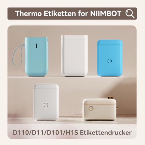 NIIMBOT Fita de Etiquetas 3 Rolos 12 * 40mm-260 pcs Branco para D11/D110/D101/H1S Etiquetadoras, Fit
