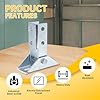 2 Pcs Adjustable Brace Fitting, Heavy Duty Strut Base for 1-5/8 Channel Structural Reinforcement and Stability, Thickened 3/16 (5mm )