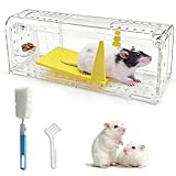 MouCoc 1 Pack Humane Mouse Traps, Indoor & Outdoor Use,Touch-Free,Catch & Release Options, Includes Cleaning Brush, Washable & Reusable, Pet & Child Safe, High Sensitivity Rodent Catcher
