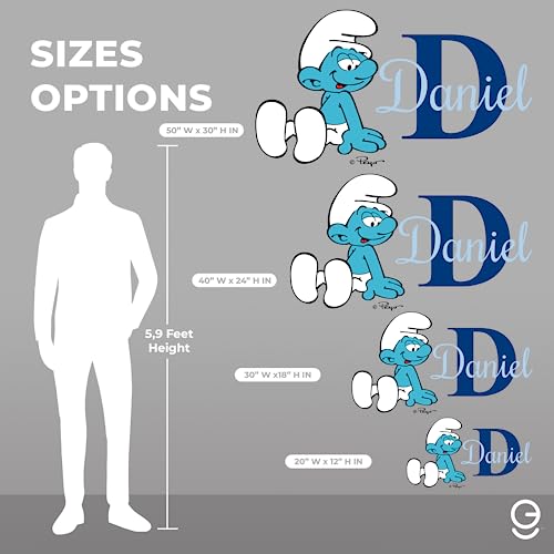 Vinilo decorativo personalizado The Smurfs para pared miniatura 4