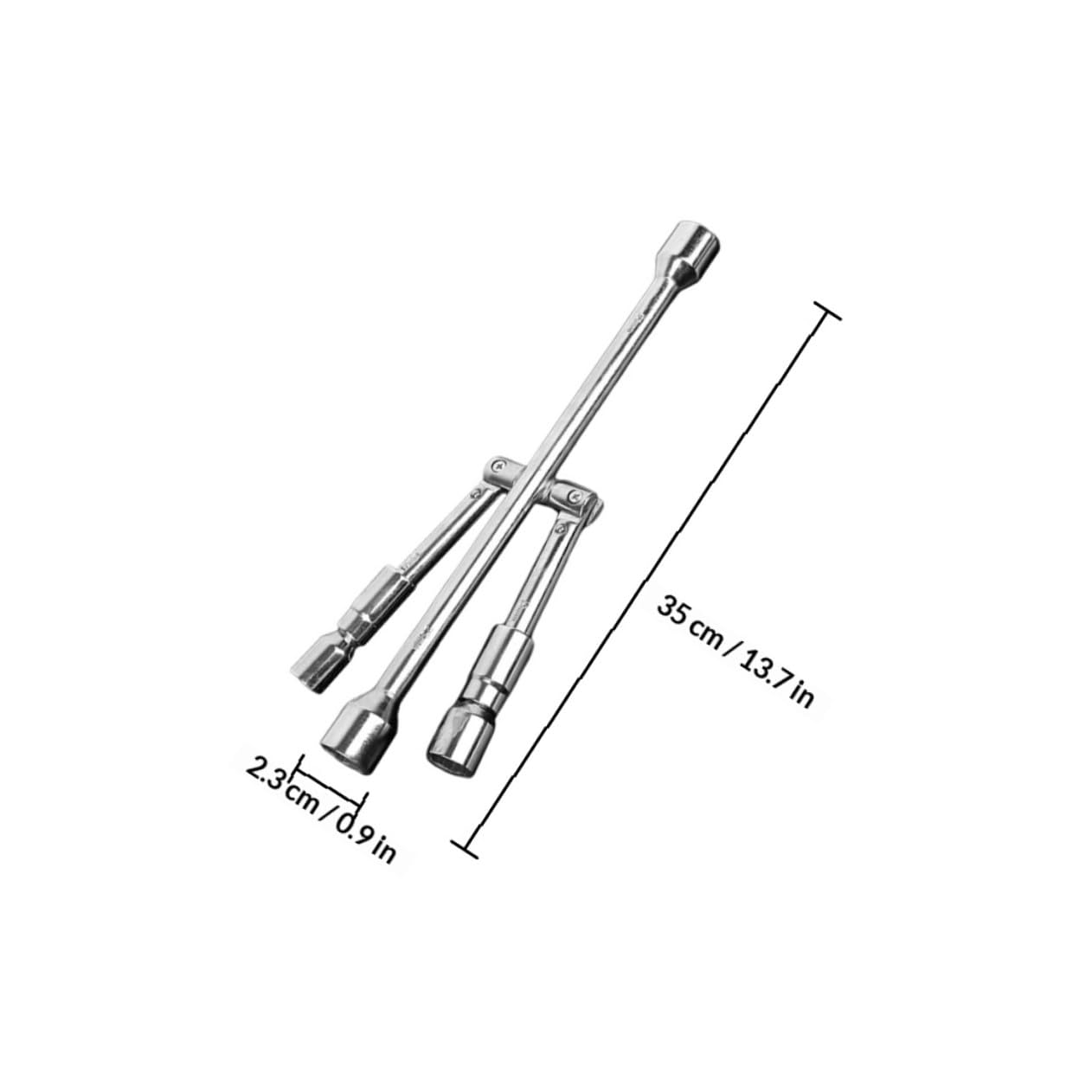 Llave para Tuercas de Rueda de Acero Plegable Agarre Cómodo, Llave Cruz de 4 Vías para Reparaciones de Neumáticos y Tuercas en Coche