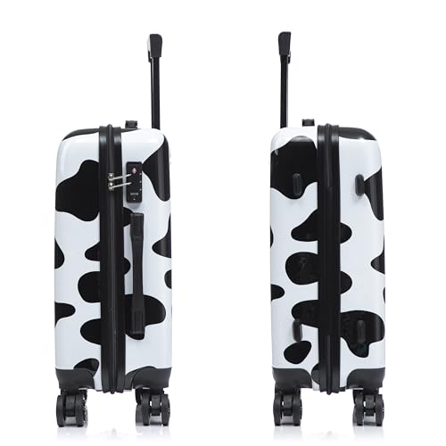 Image of InUSA Cow Print 20-Inch Carry-On Hardside Spinner Luggage Lightweight Bag