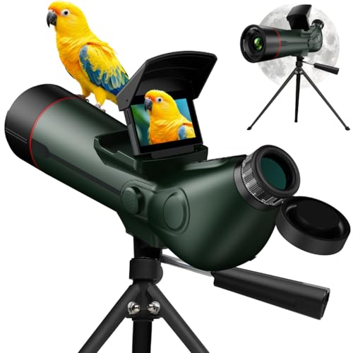 GOWWPUN Spotting Scopes Telescope, Save 30MP Photos&4K Video, 2.8'' Extended
