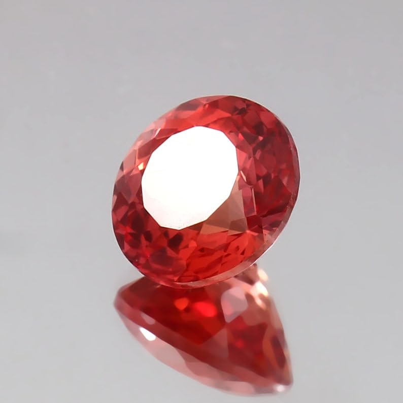 Gemme padparadscha saphir de 11 mm pour un collier unique à offrir en cadeau