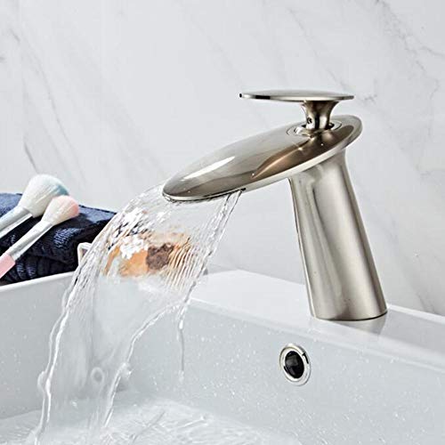 Robinet de lavabo cascade en laiton brossé de qualité supérieure pour salle de bain