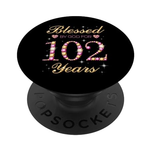 Bendecido por Dios por 102 Años Fiesta de 102 Cumpleaños PopSockets PopGrip Intercambiable