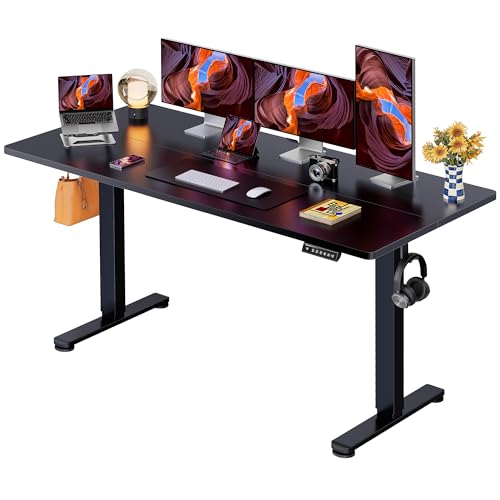 ErGear Elektrisch Höhenverstellbarer Schreibtisch 160 x 80 cm, Schreibtisch Höhenverstellbar mit 4-Gedächtnis-Smart-Pult für Home-Office mit Verbindungsplatte