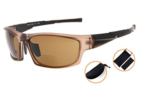 Image of Eyekepper Bifocal Sunglasses for Women Men, Rectangular Frame | Outdoor Sports Bifocal Reading Sunglass, with Readers Built in, Mens Tinted Sun Reader Bifocals, Ladies Cheater,Wrap Half Rim