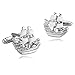 ANAZOZ Boutons de Manchette Homme Argent Blanc Bijoux Yacht Sailboat Bijoux Fantaisie Commerce Cadeau Anniversaire