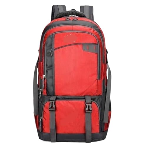 OUYUE Sac À Dos De Voyage Sac À Dos De Camping 60L Sac De Randonnée Léger pour Hommes Et Femmes Alpinisme pour Camping Trekking(Rot)