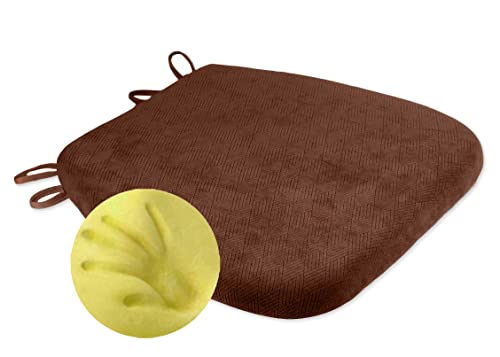 Sigmat Dining Chair Pad, 17 X 16.5 Inches U-Shape Memory Foam Kitchen Chair Cushion With Strips Coffee #TOP26