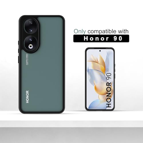 Image of KAPAVER Hybrid Clear Back Cover Case for Honor 90 | Protective Shockproof Cleare Hard PC Soft Flexible Black TPU Cover