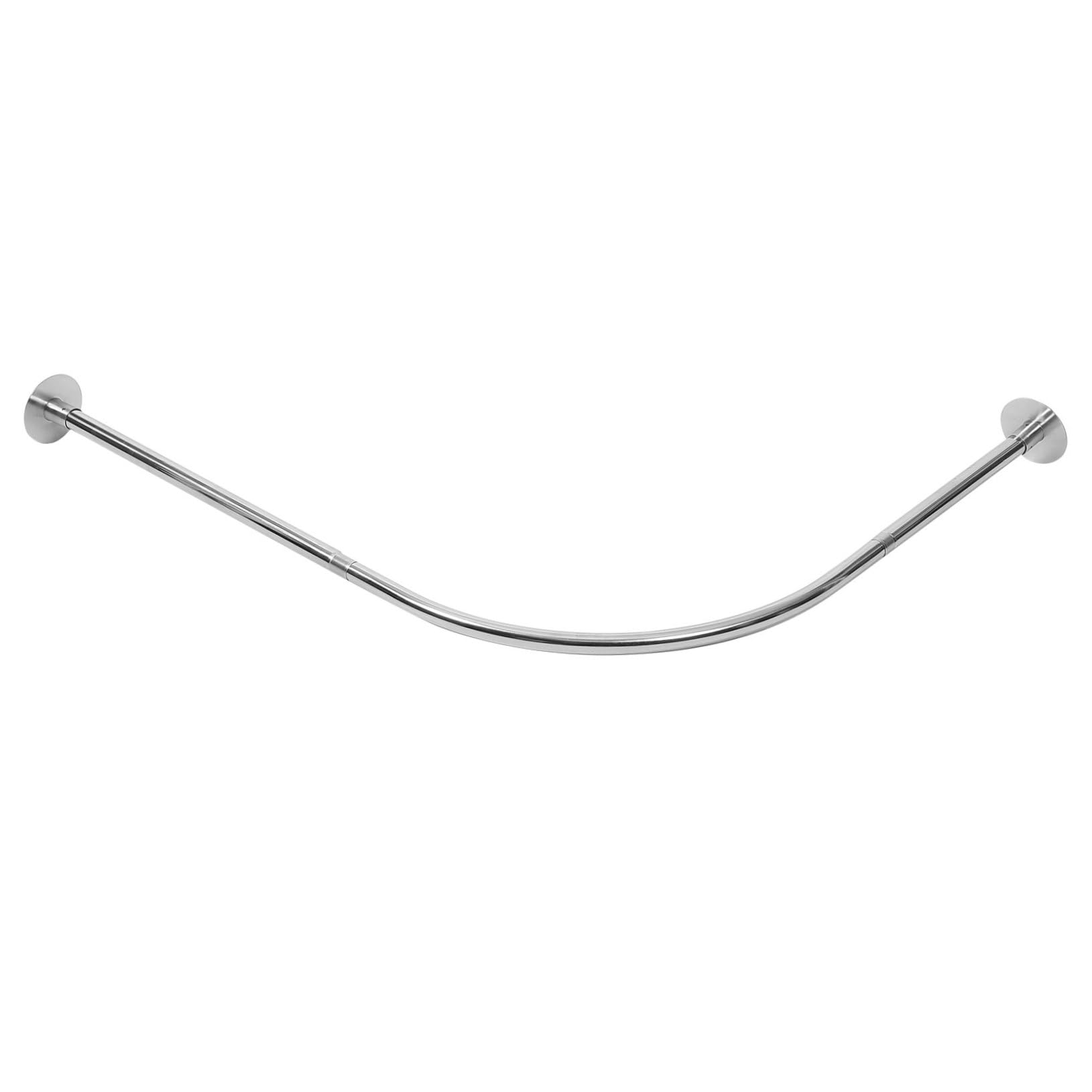 Cabilock Barra de Cortina de Ducha Curva Extensible en Acero Inoxidable para Esquina, sin Taladro, Rango Telescópico de 70-130cm, Adecuado para Baño