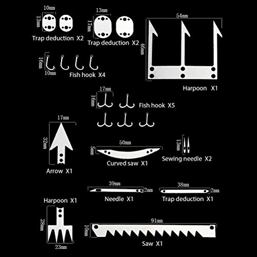 Wilderness Survival Card, 4 Stks Vissen Gear Haak Kaart Outdoor EDC Gereedschap Camping Supplies Survival Tools… - Image 4