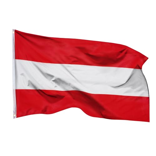 Aricona Österreich Flagge 90x150cm - wetterbeständige Fahne mit Messingösen, 100% Polyester, robuste Doppelnaht & in lebendigen Farben - ideal für Flaggen-Liebhaber