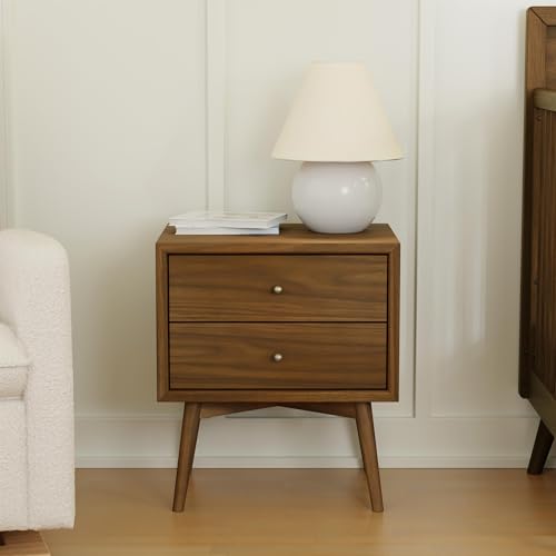 Babyletto Palma 2-Drawer Assembled Nightstand in Natural Walnut, GREENGUARD Gold Certified, Mid-Century Modern Design by babyletto - Image 2
