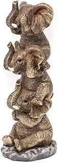 Thorne Antiques and Collectables Three Wise Elephants - See No Evil Hear No Evil Speak No Evil - Cute Baby Elephant Calf Ornament (Natural)