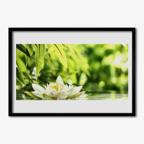 Affiche encadrée 70x50 cm fleurs pour mur salon et chambre avec cadre MDF