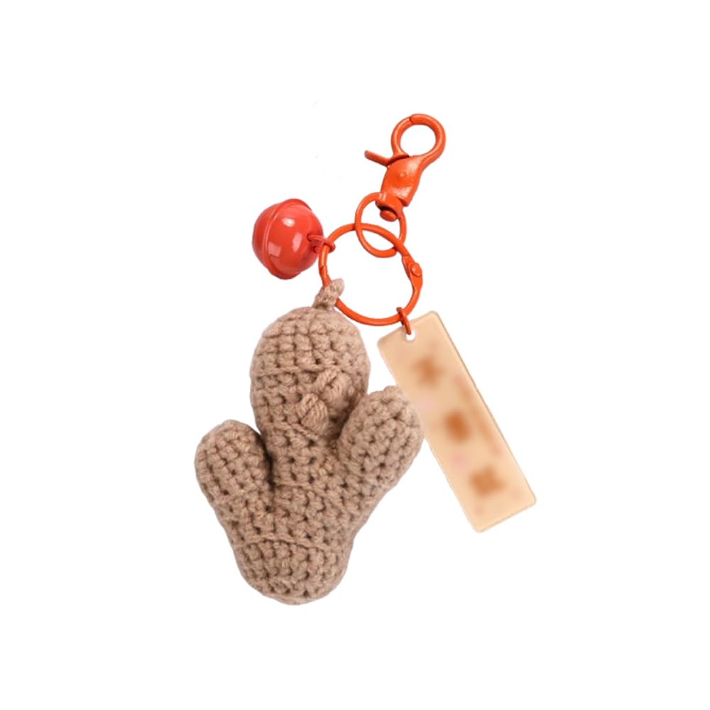 Hoepavy Car Keyring,Key Rings Women,Cute Keyring,Crochet Keychain,Scallion Ginger Garlic Keychain Backpack Pendant