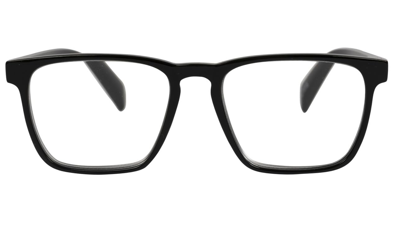 I-Sential Reading Glasses Large Lens with Case Spring Hinges Designer Style for Men Women Ladies Readers Black 2.0 - Image 2