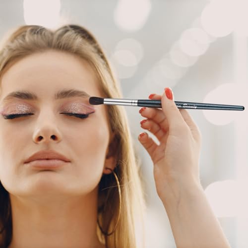 Natural Goat Hair Eye Makeup Brush Set, 6 Pcs Professional Blending Eyeshadow Makeup Brushes for Concealer Eyebrows Eyeliner, Soft Hairs & Wood Handle… (blue 6pcs)