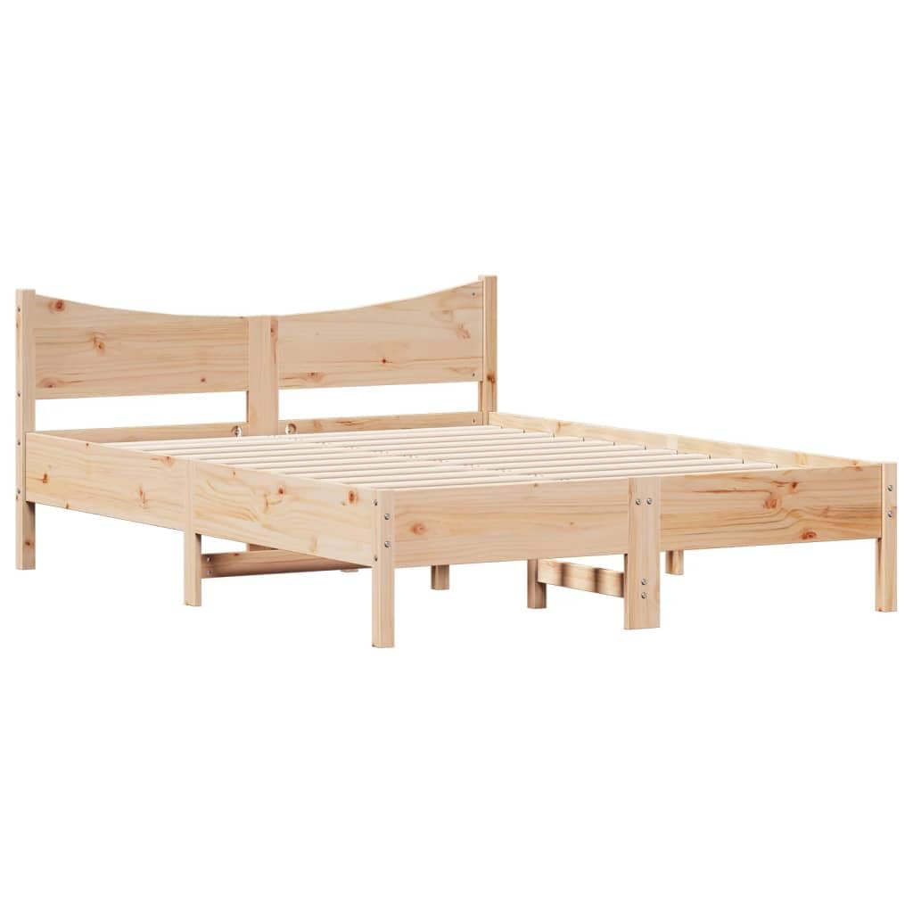 Rama łóżka rodzinnego łóżko podwójne łóżko sypialnia meble łóżko z litego drewna bez materaca 135 x 190 cm drewno sosnowe