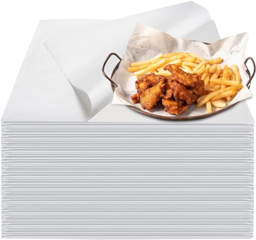 Trusttread 100 hojas de papel sulfurizado cuadrado 30x30cm, papel sulfurizado resistente a la grasa para hamburguesas, pizzas, quesos, pasteles, panes y carnes
