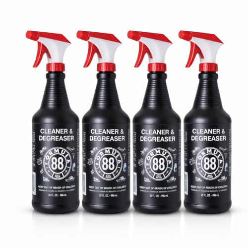 Formula 88 Cleaner & Degreaser 4 x 32 oz Multi Surface Car & Marine Cleaner for Interior, Exterior | Removes Grease & Grime Residue on Metal, Plastic, Cloth, Vinyl, Carpet Made in the USA