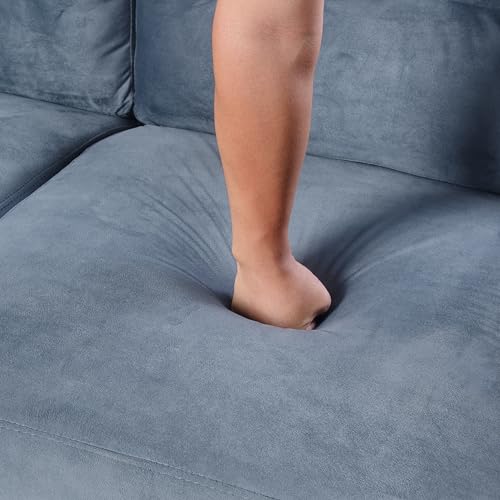 Sillón Plegable Terciopelo Gris Azul miniatura 6