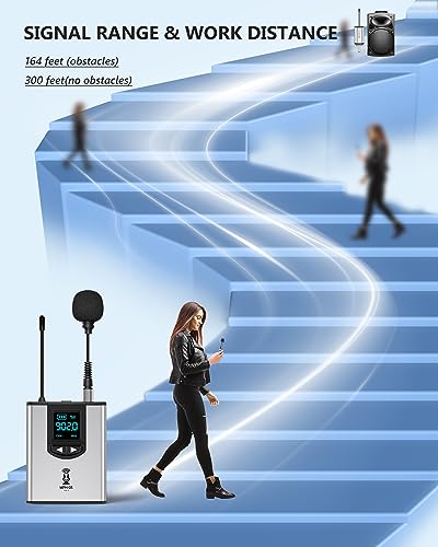 Image of Wireless Microphone System for PA Speaker, Camera, Recording, Teaching