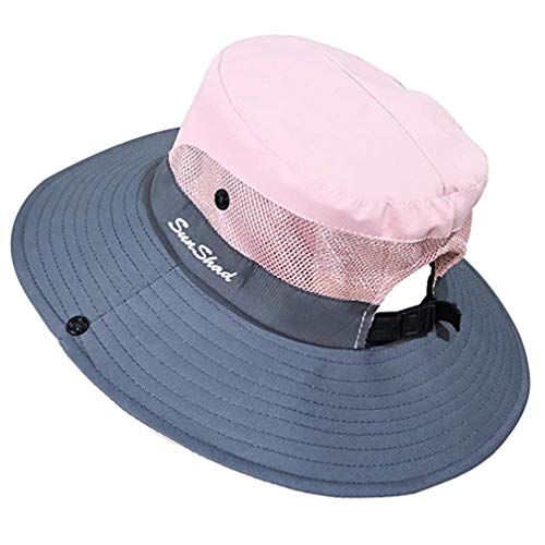 Upf 50+ Wide Brim Sun Hat Waterproof Uv Protection Bucket Boonie Hat For Women Pink #TOP2