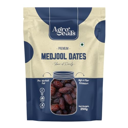 Image of AGROEATS PREMIUM MEDJOOL DATES - 250g | Naturally Sweet & Juicy | Fresh & Delicious | Healthy Energy Snack | Rich in Fiber & Nutrients | Ideal for Gifting & Daily Nutrition