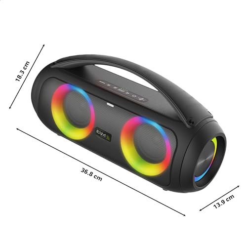 Ibiza - CORSICA - 100W Bluetooth-Lautsprecher, IPX5 mit wiederaufladbarer Batterie und LED-Effekt - Bluetooth, USB, MicroSD, AUX und MIC-Eingang - Schwarz – Bild 6