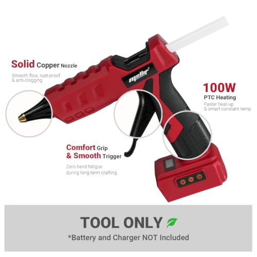 Image of Upraded Cordless Hot Glue Gun Compatible with Milwaukee 18v Battery Digital