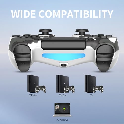 YsoKK 2 Pack Wireless Controller for Ps4/Slim/Pro with 1000mah Battery/Dual Vibration/Audio Jack/Six-axis Motion Sensor(Camouflage Grey and Camouflage Green) - Thumbnail 2