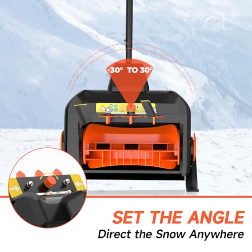 16\" Cordless Snow Shovel, 3000mAh Battery Snow Blower, Lightweight Power Snow Thrower for Driveways & Sidewalks, Winter Snow Removal with Charger & 2 * 21V Batteries - Thumbnail 6
