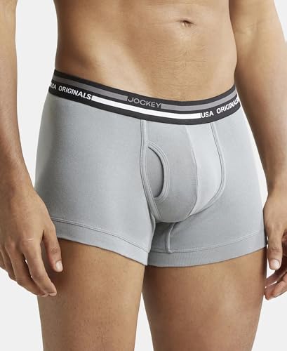 Image of Jockey UI22 Men Super Combed Cotton Rib Trunk with Ultrasoft Waistband