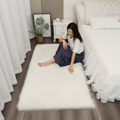 Tapis de salon en fausse fourrure douce moquette longhair moderne pour chambre d'enfant - 6
