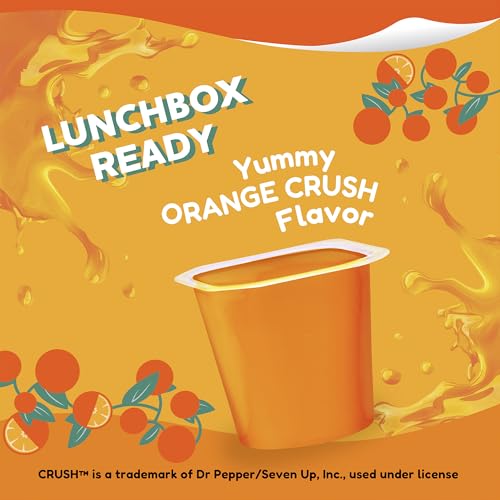Snack Pack CRUSH Orange Flavored Juicy Gels Cups, 3.25 oz., 6-Count (Pack of 8)