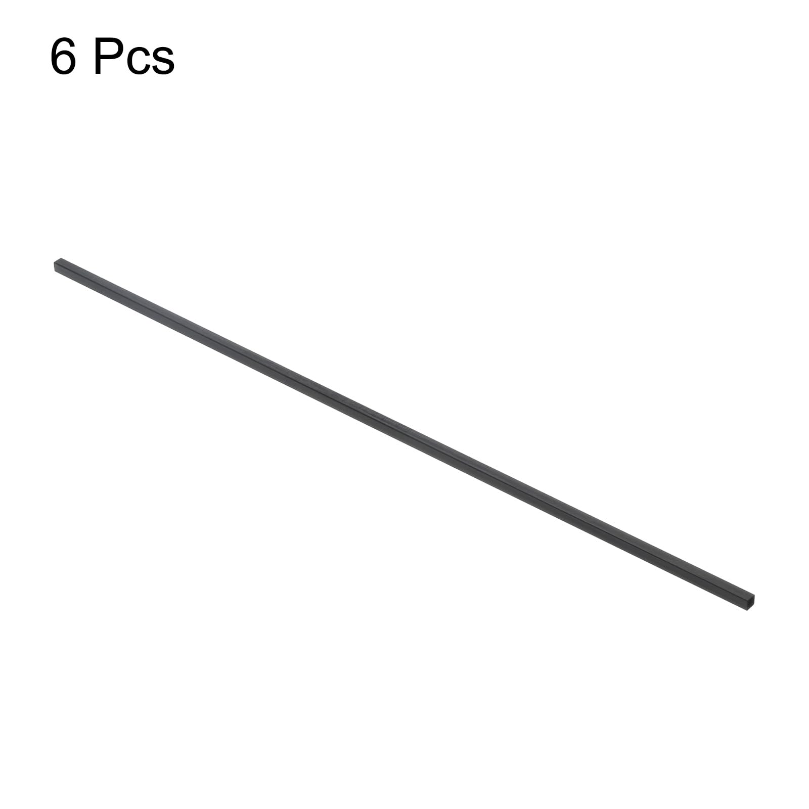 QUARKZMAN Tube Carré en Fibre de Carbone 6x5x420mm, Tube en Fibre de Carbone Pultrudé pour Avion RC - Lot de 6