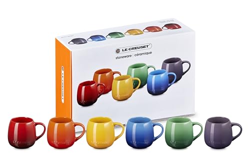 LE CREUSET Stoneware Rainbow Set of 6 Mugs