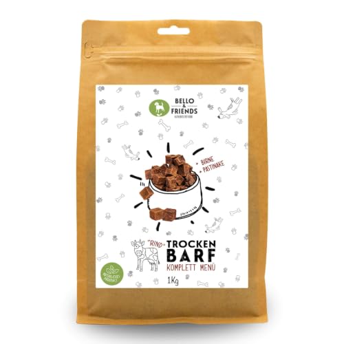 Bello & Friends Trockenbarf Komplett Rind, natürliches Hundefutter 1 kg