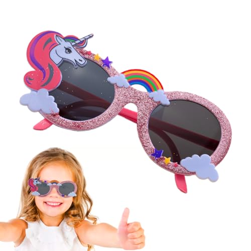 BEPSYOM Sonnenbrille für Mädchen, Pailletten, Regenbogenfarben, für...