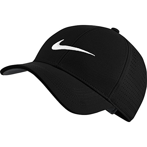 NIKE Unisex AeroBill Legacy 91 Perforated Golf Cap, Black/Anthracite/White, One Size