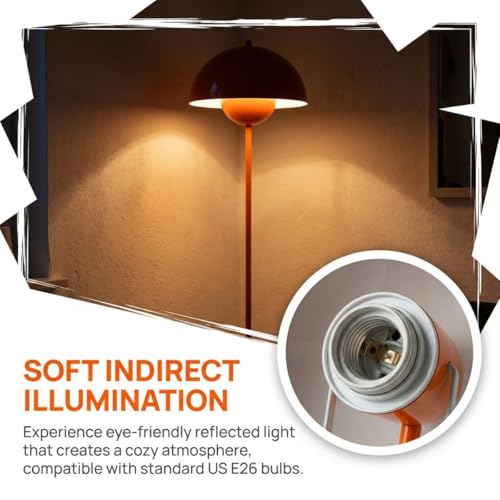 Image of COSYLUX Mid-Century Modern Metal Bud Floor Lamp for Home and Office, Orange