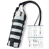 【保育士ママが監修】 水筒カバー 水筒ホルダー ペットボトルホルダー ボトルホルダー 水筒 カバー 肩掛け ショルダーベルト付き 長さ調節可能 300ml ~ 1.5L まで対応 (ブラック)