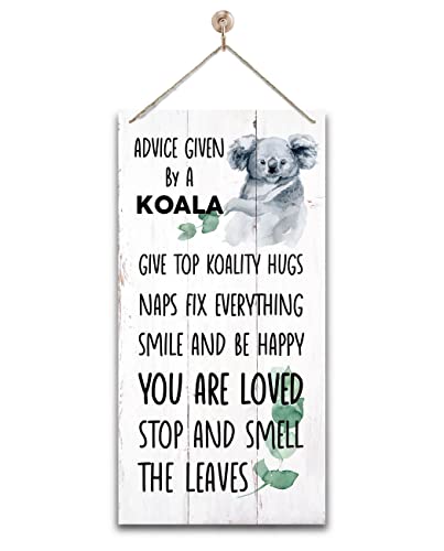 Image of Koala Hanging Wood Signs with Positive Quotes, Playroom & Nursery Animal Decor